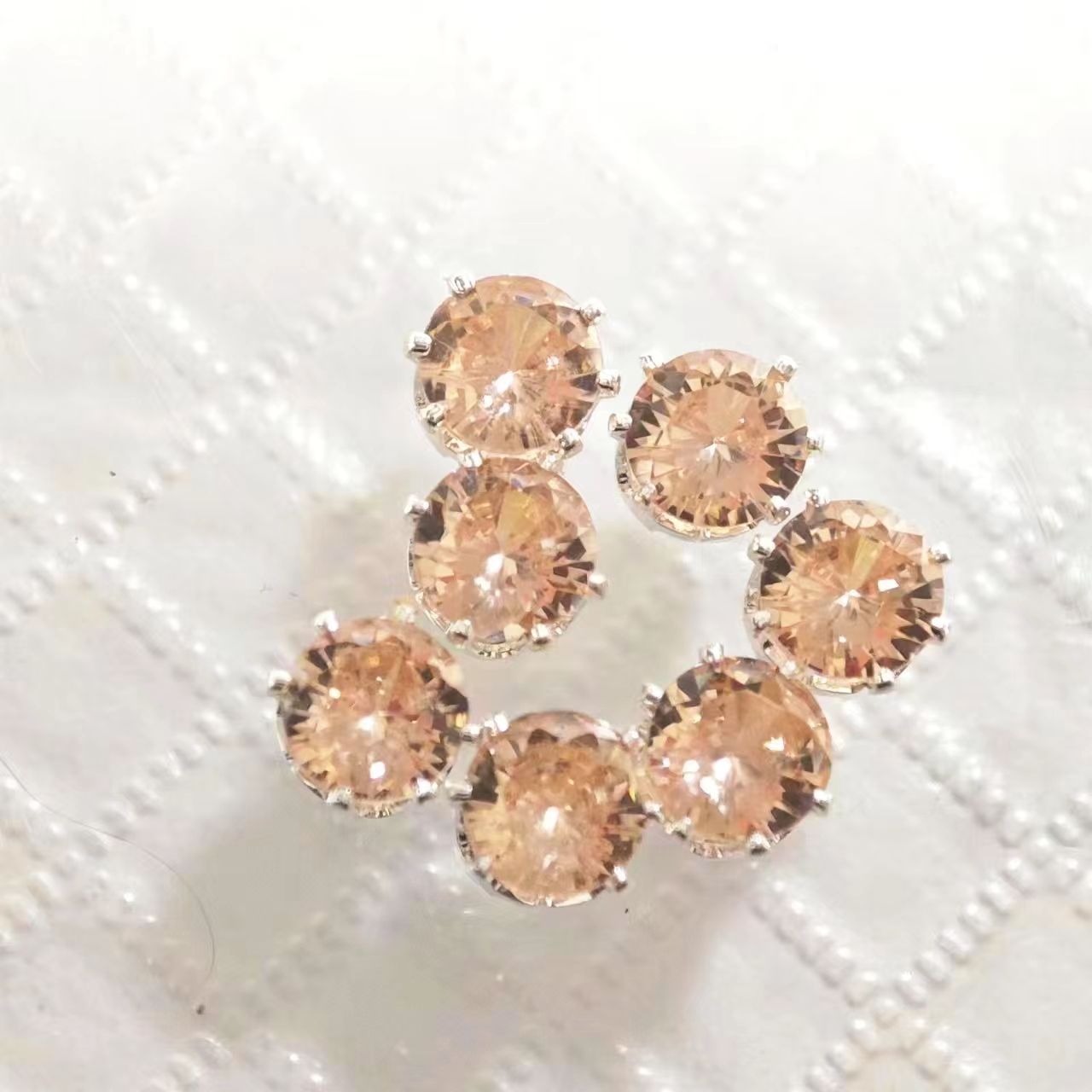 OneMillet Round Cubic Zirconia Beads AAA Silver Plated