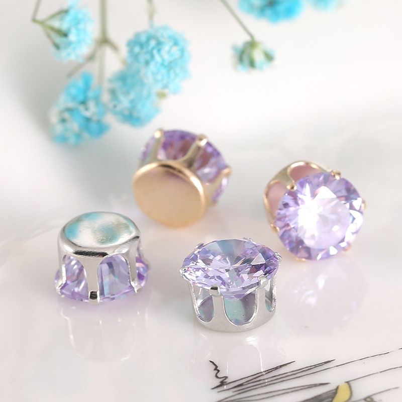 OneMillet Round Cubic Zirconia Beads AAA Silver Plated