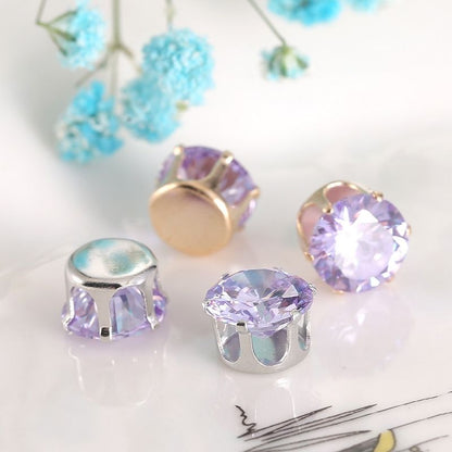 OneMillet Round Cubic Zirconia Beads AAA Silver Plated