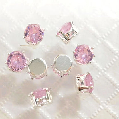 OneMillet Round Cubic Zirconia Beads AAA Silver Plated