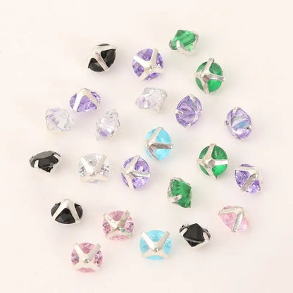 OneMillet 3A Grade Round Reverse-Clamp Zircon 6MM