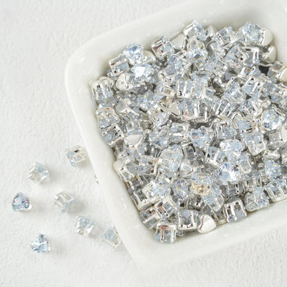 Heart-Shaped Zirconia Beads DIY Accessories Silver-Plated 5MM