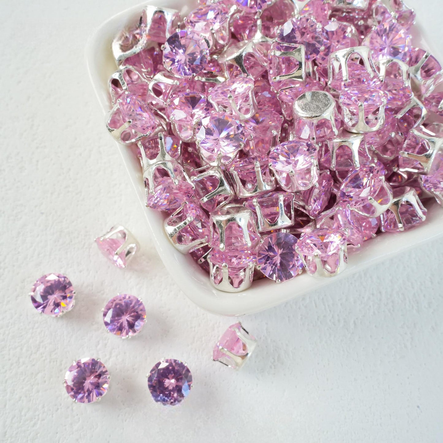 OneMillet Round Cubic Zirconia Beads 8mm