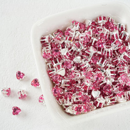 Heart-Shaped Zirconia Beads DIY Accessories Silver-Plated 5MM