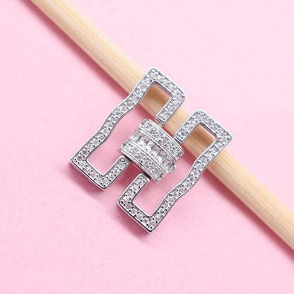 DIY 5-Row Zircon Clasp for Pearl Bracelets Color-Retention