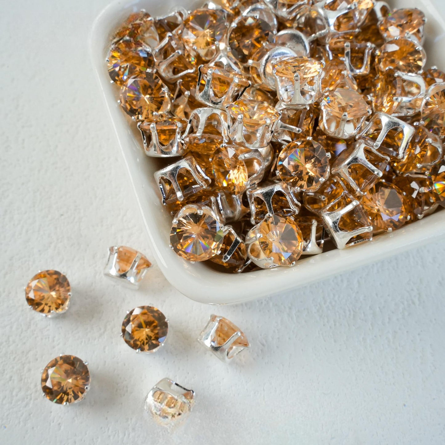 OneMillet Round Cubic Zirconia Beads 8mm