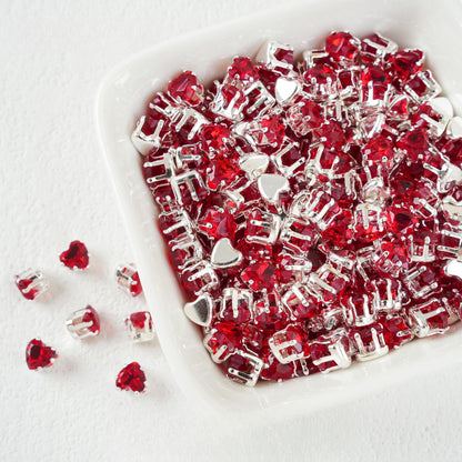 Heart-Shaped Zirconia Beads DIY Accessories Silver-Plated 5MM