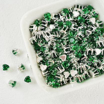 Heart-Shaped Zirconia Beads DIY Accessories Silver-Plated 5MM