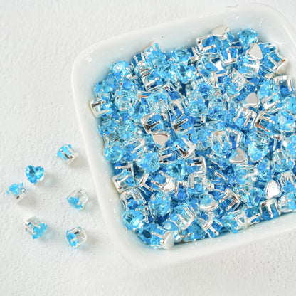 Heart-Shaped Zirconia Beads DIY Accessories Silver-Plated 5MM