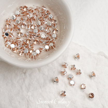 OneMillet Round Cubic Zirconia Beads AAA Silver Plated