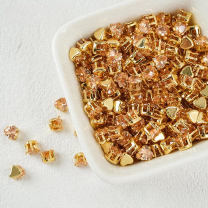 Heart-Shaped Zirconia Beads DIY Accessories Silver-Plated 5MM