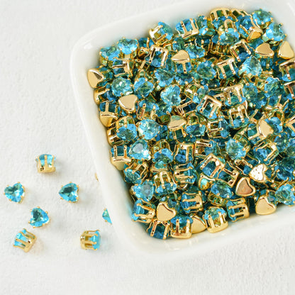 Heart-Shaped Zirconia Beads DIY Accessories Silver-Plated 5MM