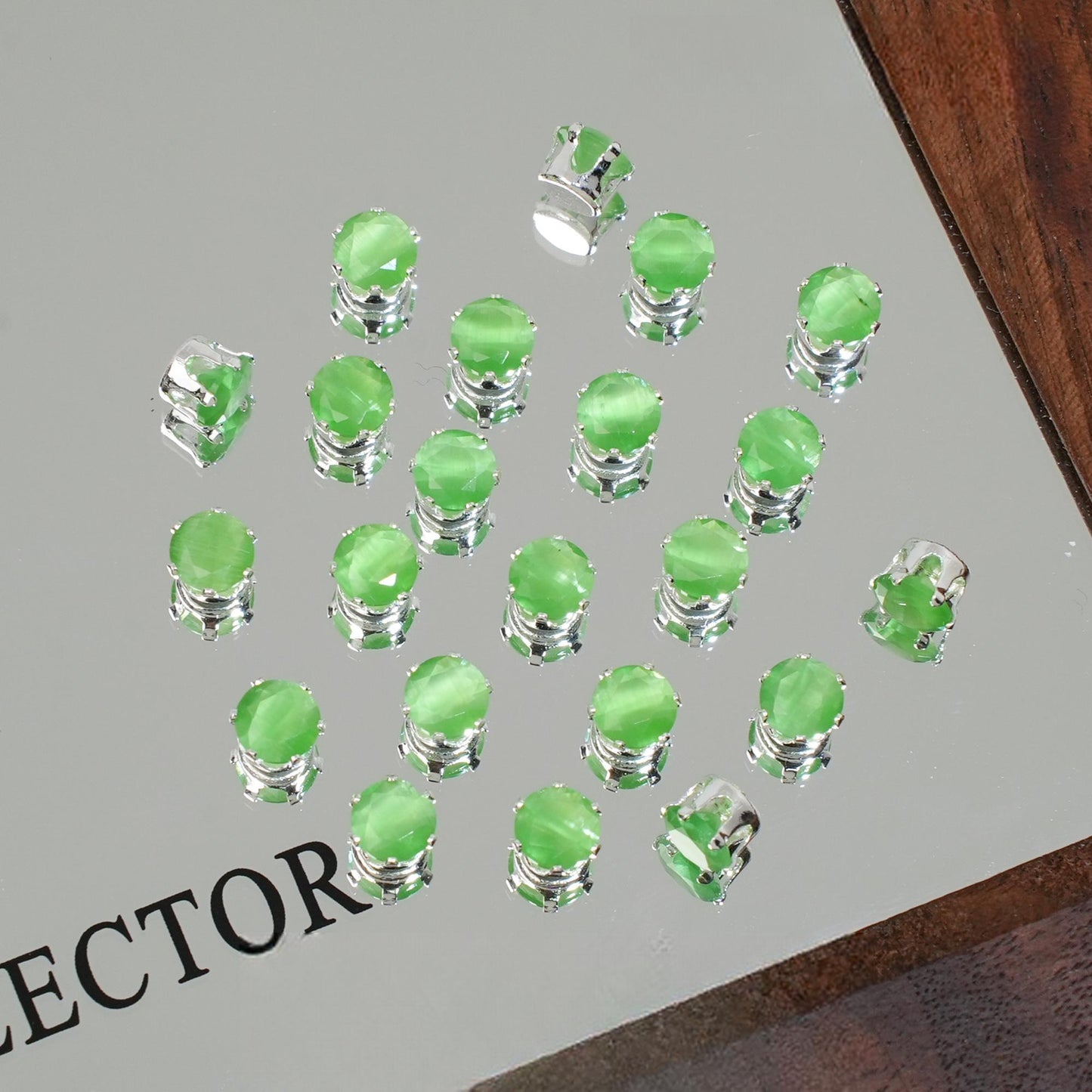 OneMillet Cat's Eye Round Zirconia Beads  5MM