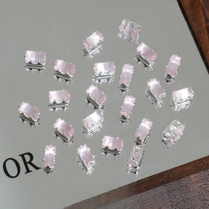 OneMillet Cat Eye Rectangle Zircon Beads 3*5.5MM