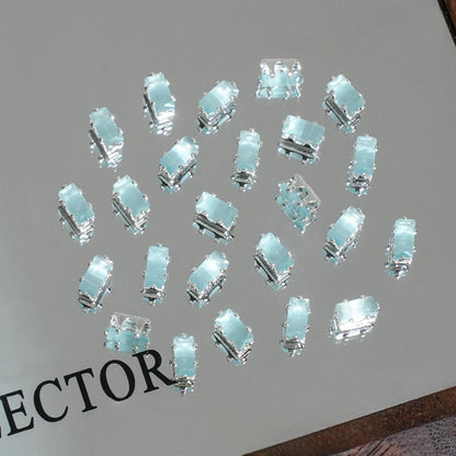 OneMillet Cat Eye Rectangle Zircon Beads 3*5.5MM