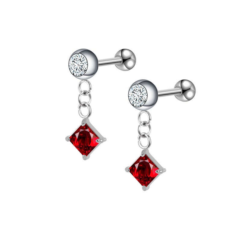 Pendiente de acero inoxidable tipo póker para cartílago, piercing, joyería hipoalergénica