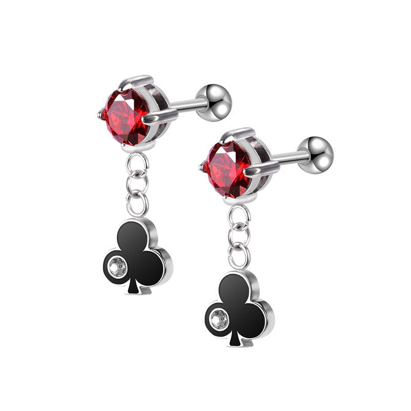 Pendiente de acero inoxidable tipo póker para cartílago, piercing, joyería hipoalergénica