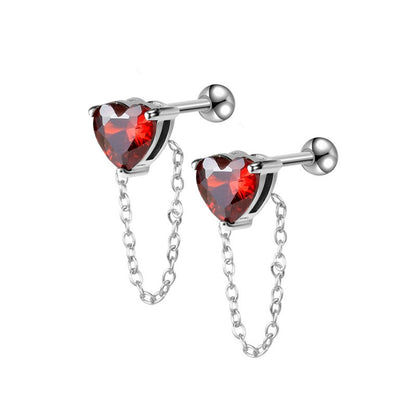 Pendiente de acero inoxidable tipo póker para cartílago, piercing, joyería hipoalergénica