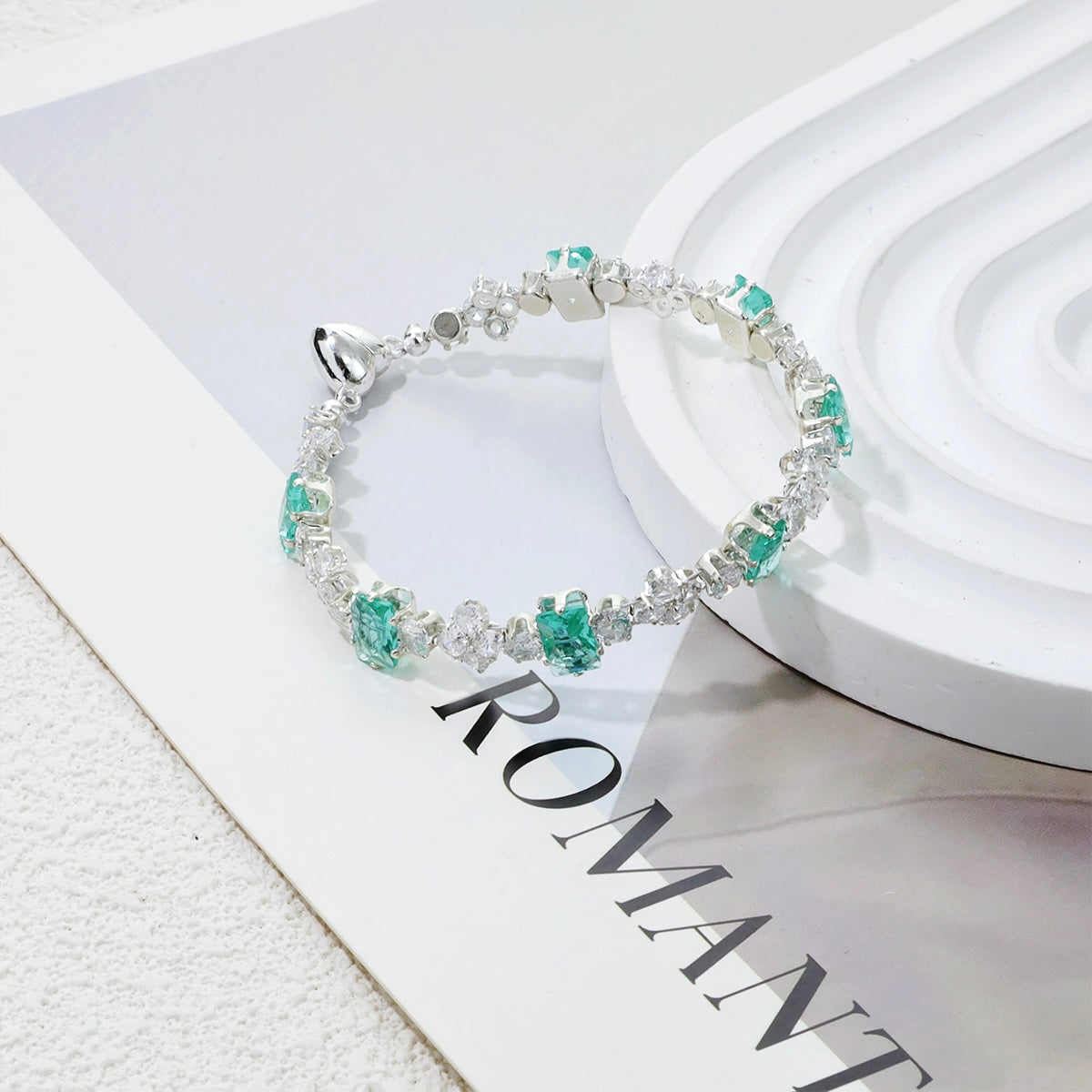 Pulsera de aguamarina y perla hecha a mano