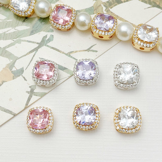 Zirkon Aquamarin Spacer Perlen handgefertigt DIY Perlen Armband und Halskette Schmuck machen liefert