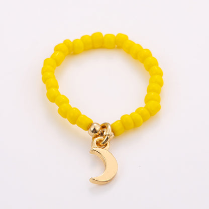 Sommerliche handgefertigte Perlenringe - Bunte Dopaminringe 10er Set