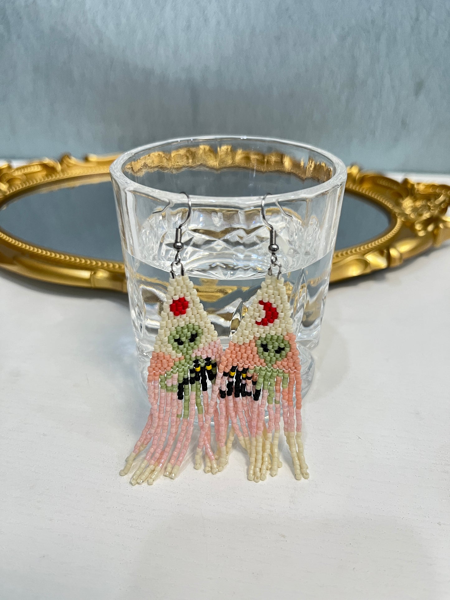 Sonne &amp; Mond Vintage Boho Ohrringe Ägyptische Rocailles Perle handgemachte Quaste Ohrringe