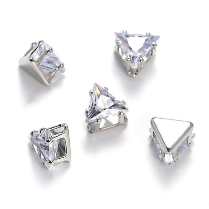 OneMillet Triangle-Shaped Zircon Zirconia Beads DIY Accessories 5MM