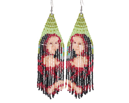 Mona Lisa Vintage Boho Ohrringe Ägyptische Rocailles Perle handgemachte Quaste Ohrringe