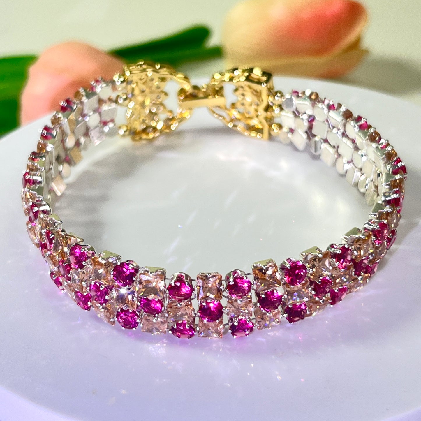 Pulsera de aguamarina y perla hecha a mano