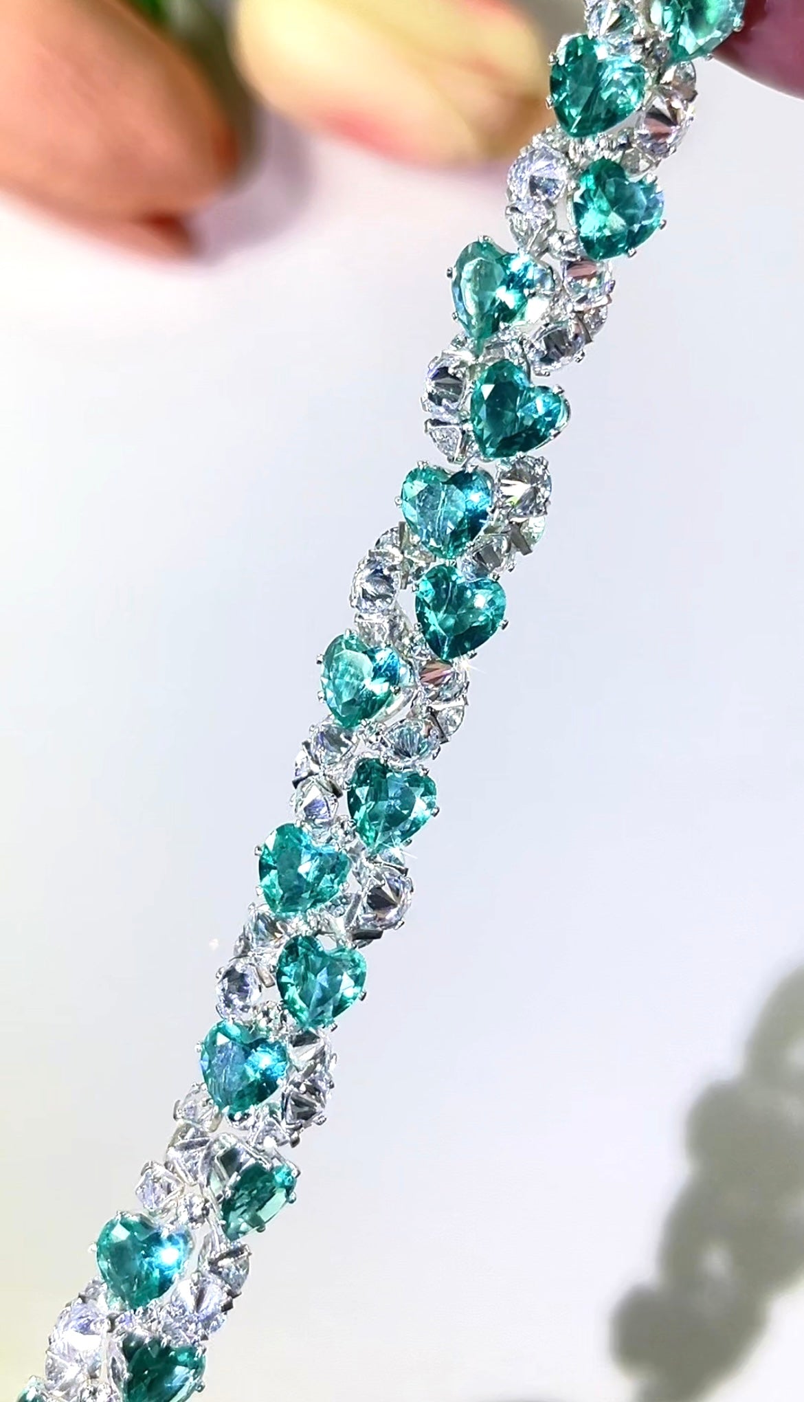 Pulsera de aguamarina y perla hecha a mano