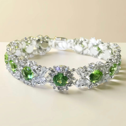 Pulsera de aguamarina y perla hecha a mano