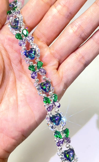 Pulsera de aguamarina y perla hecha a mano