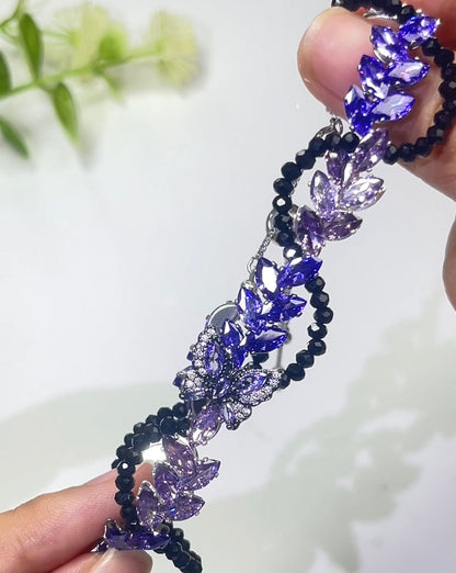 Pulsera de aguamarina y perla hecha a mano