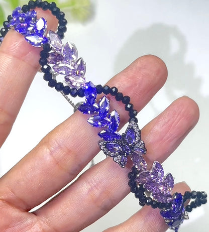 Pulsera de aguamarina y perla hecha a mano