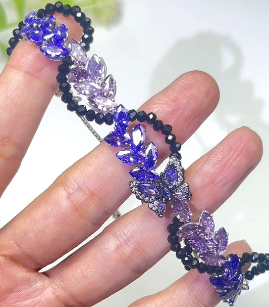 Pulsera de aguamarina y perla hecha a mano