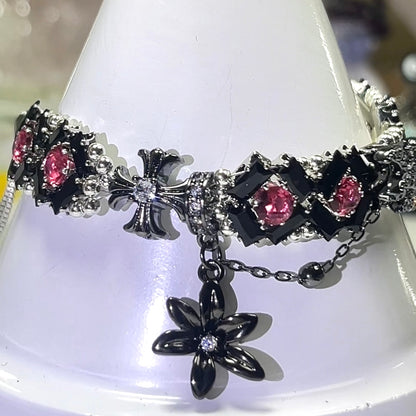 Pulsera de aguamarina y perla hecha a mano