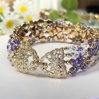 Pulsera de aguamarina y perla hecha a mano