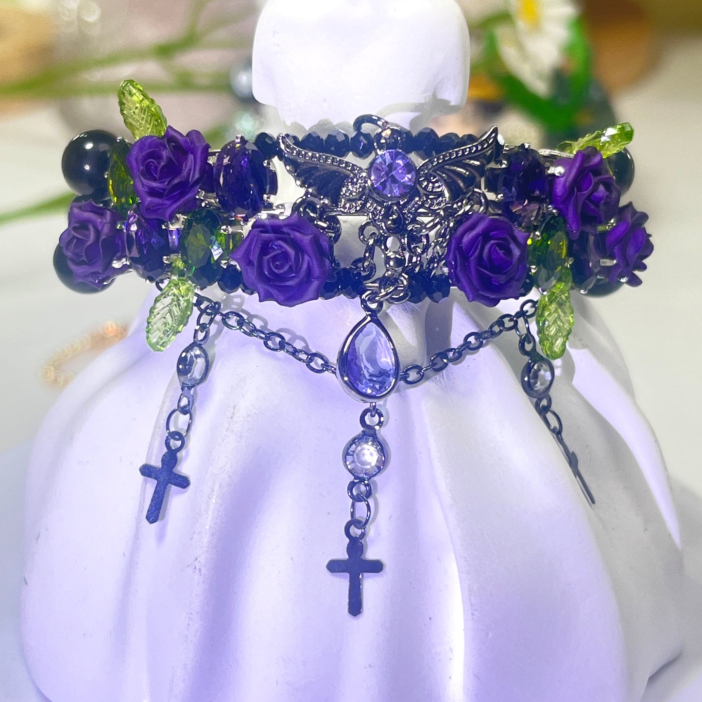 Pulsera de aguamarina y perla hecha a mano