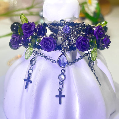 Pulsera de aguamarina y perla hecha a mano