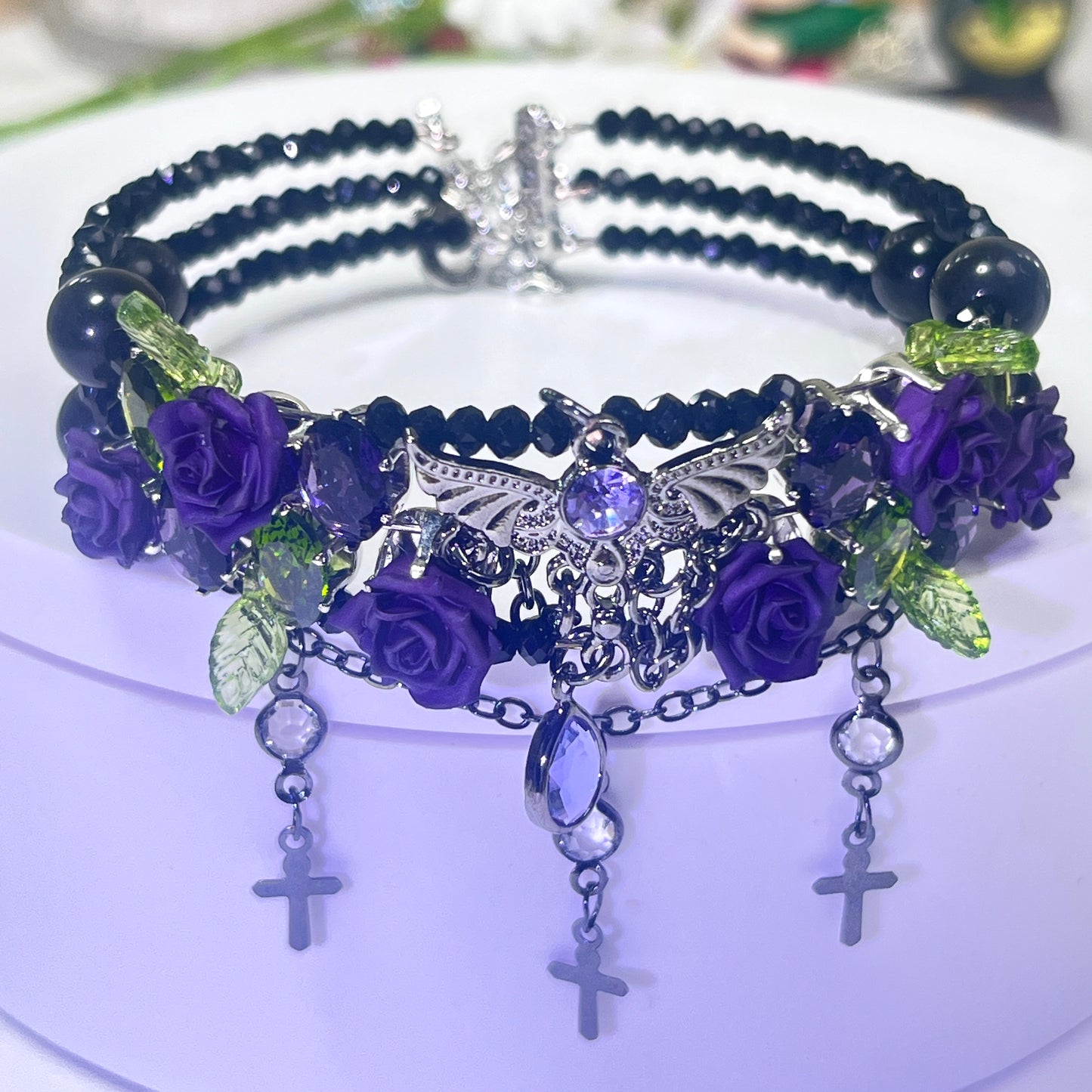 Pulsera de aguamarina y perla hecha a mano