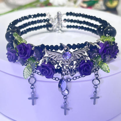 Pulsera de aguamarina y perla hecha a mano