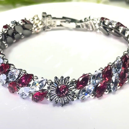 Pulsera de aguamarina y perla hecha a mano