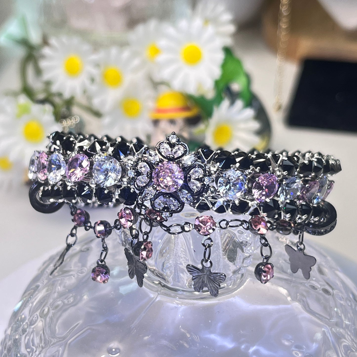 Pulsera de aguamarina y perla hecha a mano