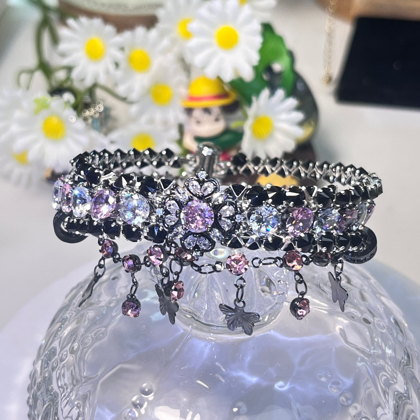Pulsera de aguamarina y perla hecha a mano