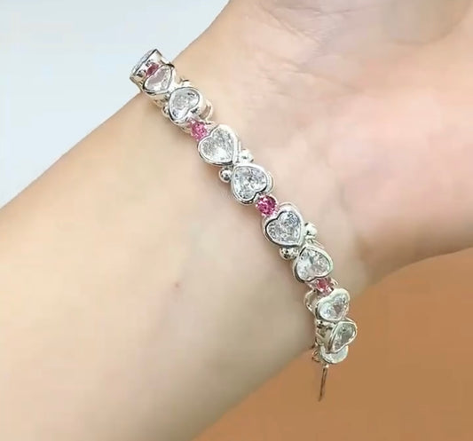 Pulsera de aguamarina y perla hecha a mano