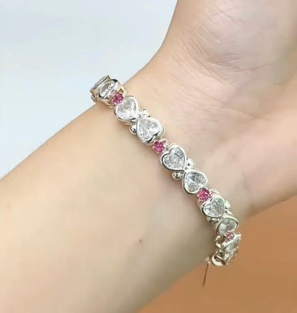 Pulsera de aguamarina y perla hecha a mano