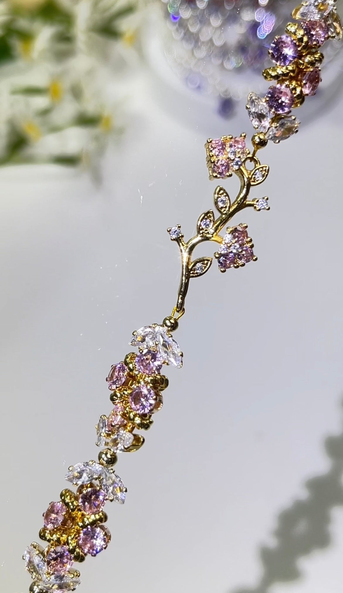 Pulsera de aguamarina y perla hecha a mano