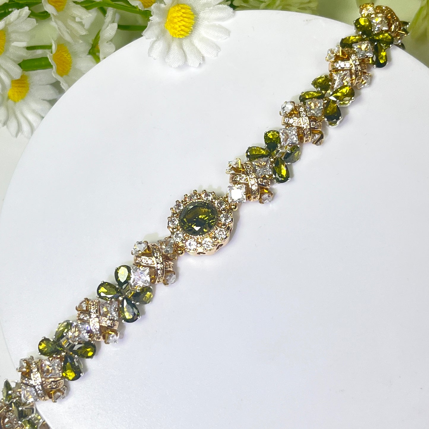 Pulsera de aguamarina y perla hecha a mano