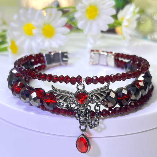 Pulsera de aguamarina y perla hecha a mano