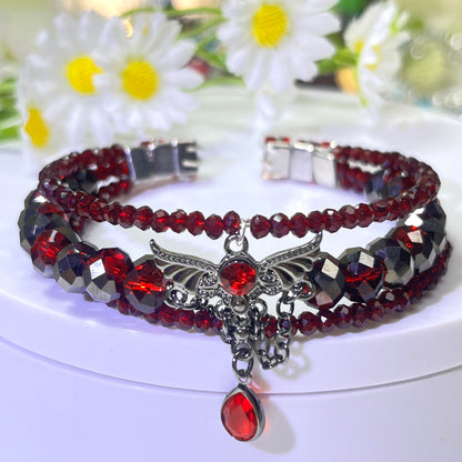 Pulsera de aguamarina y perla hecha a mano